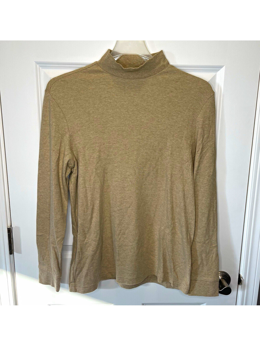 Club Room Men's Beige Solid Mock Neck Knit Pullover Sweater Long Sleeve M
